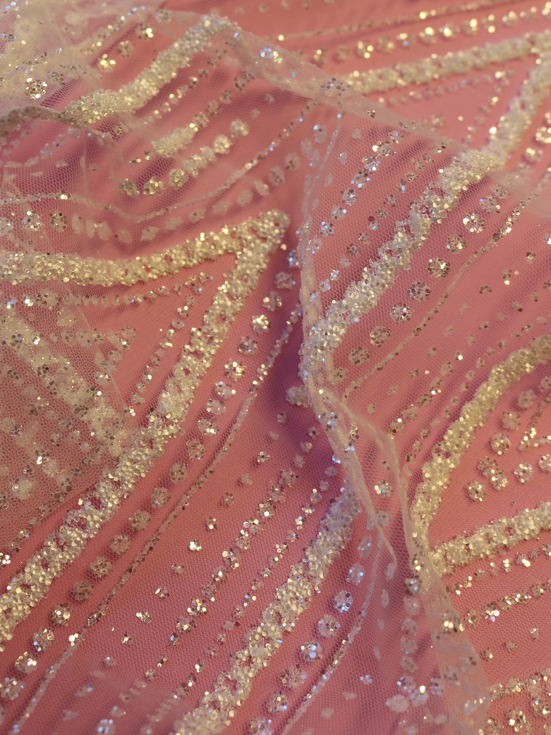 Elfenbeinfarbene Glitzerspitze – Marieke