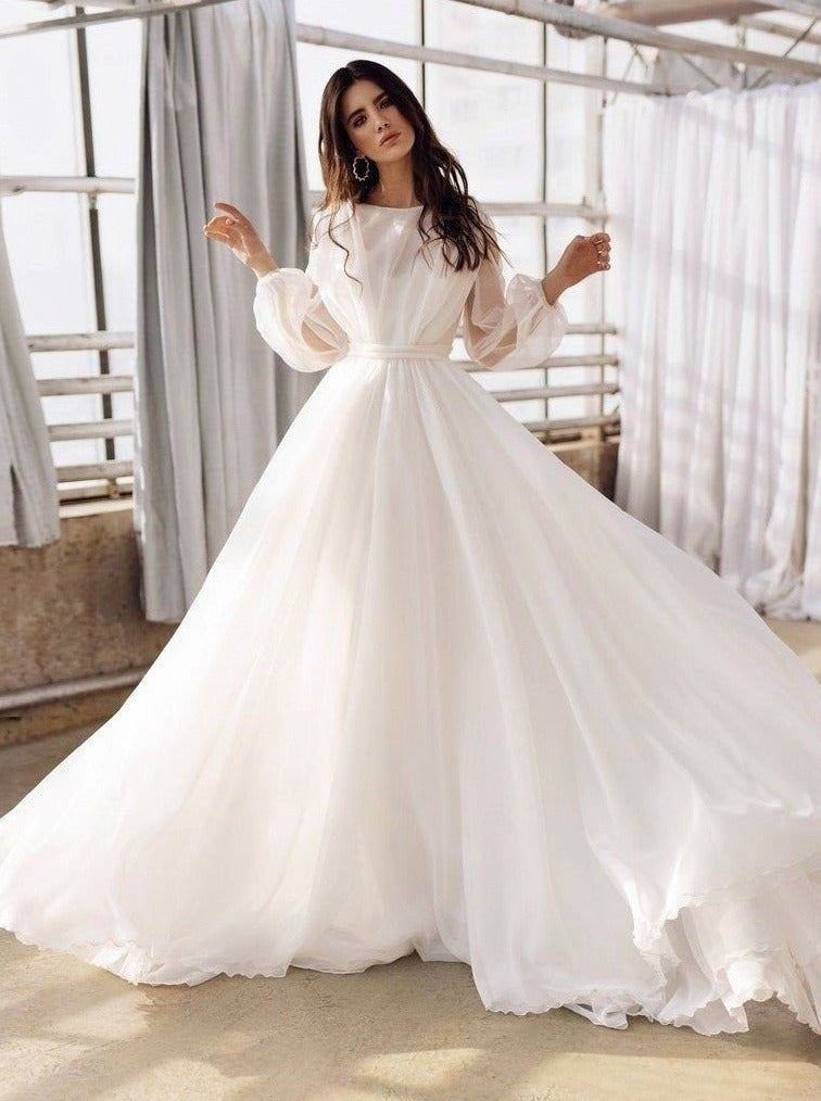 Elfenbeinfarbener Öko-Polyester-Organza - Thespian