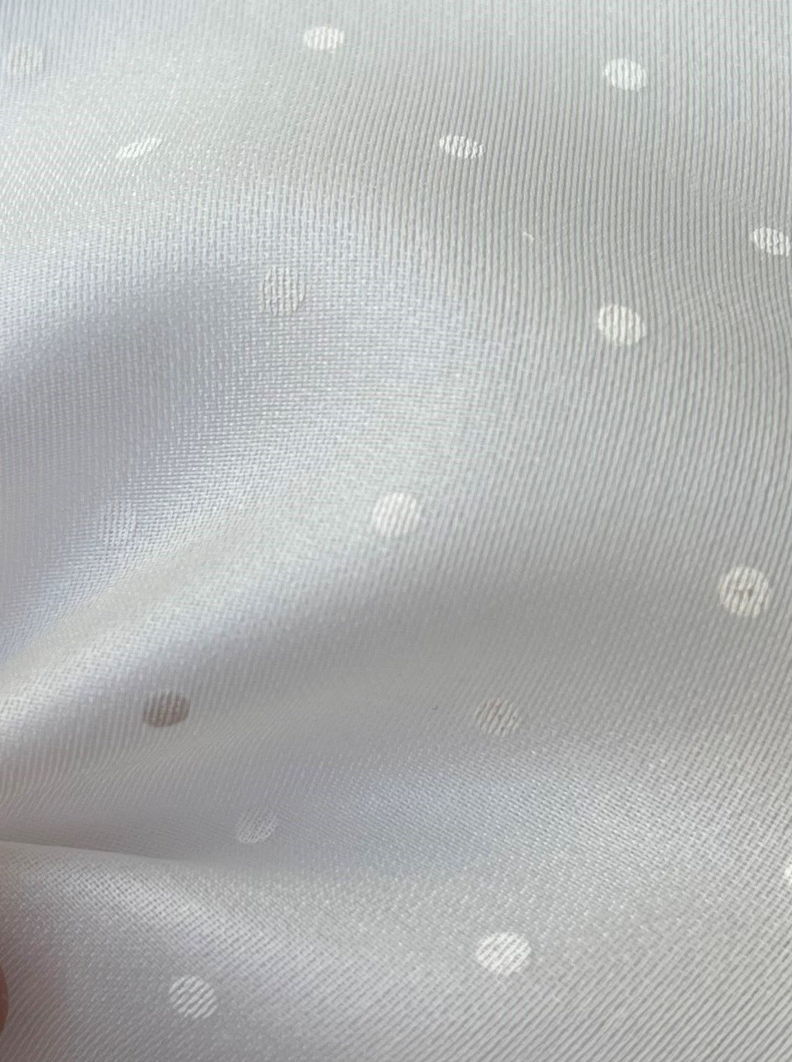 Elfenbeinfarbener Seidenorganza mit Tupfenmuster – Punto