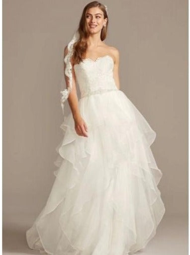 Elfenbeinfarbener Öko-Polyester-Organza - Thespian