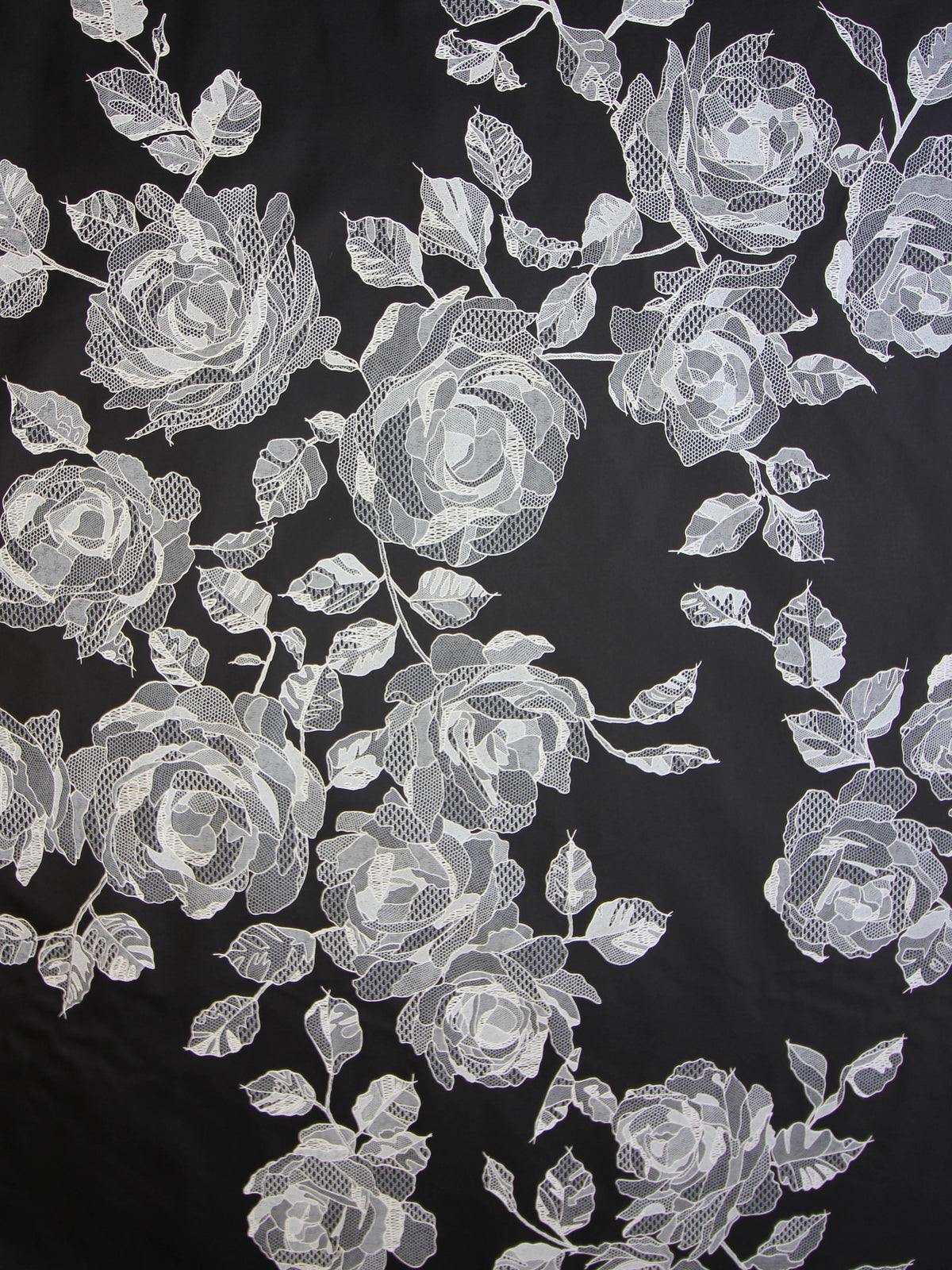 Schwarz bedruckter Taft – Paola