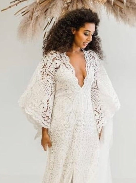 Elfenbeinfarbene Georgette-Spitze – Coco