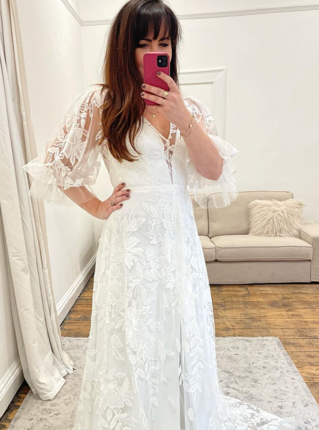 Elfenbeinfarbene bestickte Spitze – Fortunata