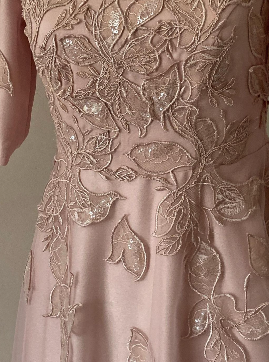 Rosa bestickte Spitze – Galliano