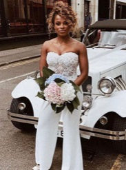 Elfenbeinfarbene Raschelspitze mit Perlen – Devon