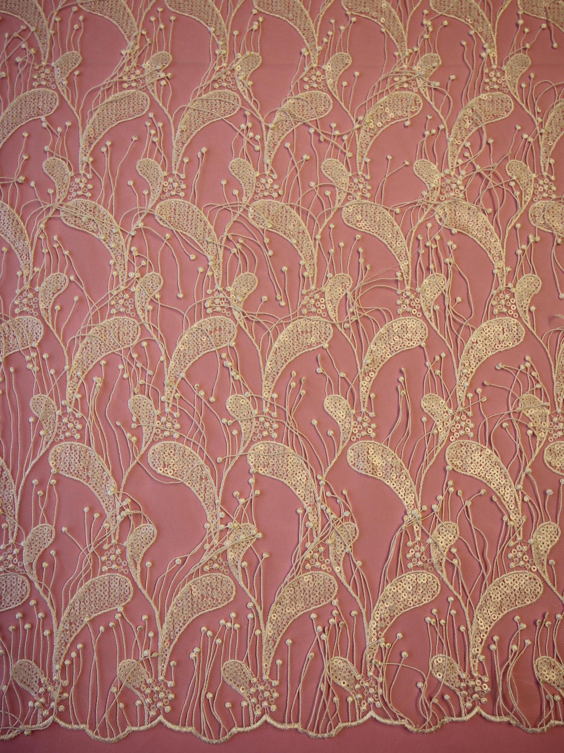 Elfenbeinfarbene paillettenbesetzte Paisley-Spitze – Ronnie