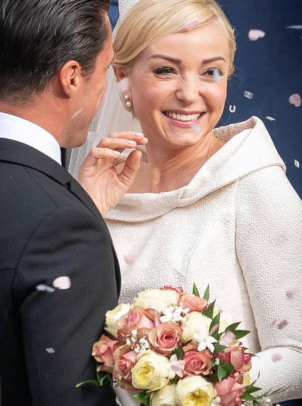 Elfenbeinfarbener Jacquard-Punktstoff – Joviality