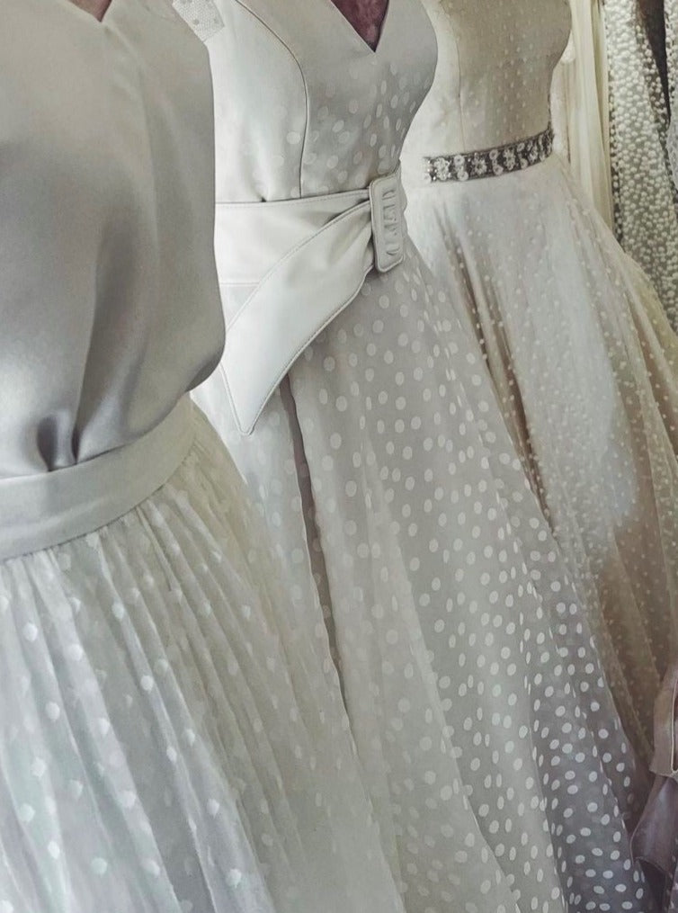 Elfenbeinfarbener bedruckter Seidenorganza - Marrakesh