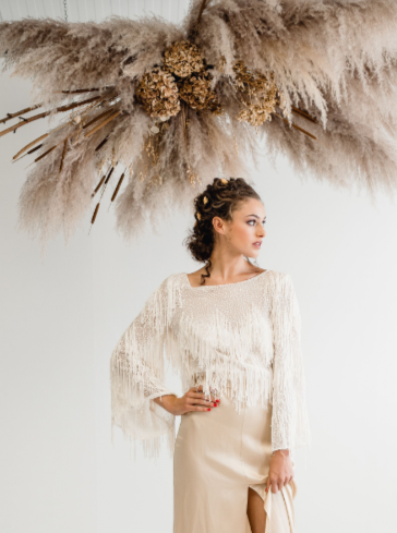 Elfenbein-Couture-Stickerei – Charleston