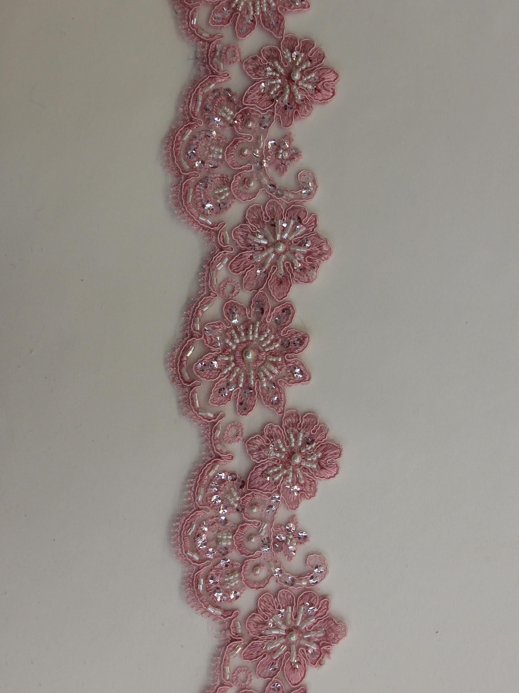 Pfingstrosenrosa Spitzenbesatz – Sheila