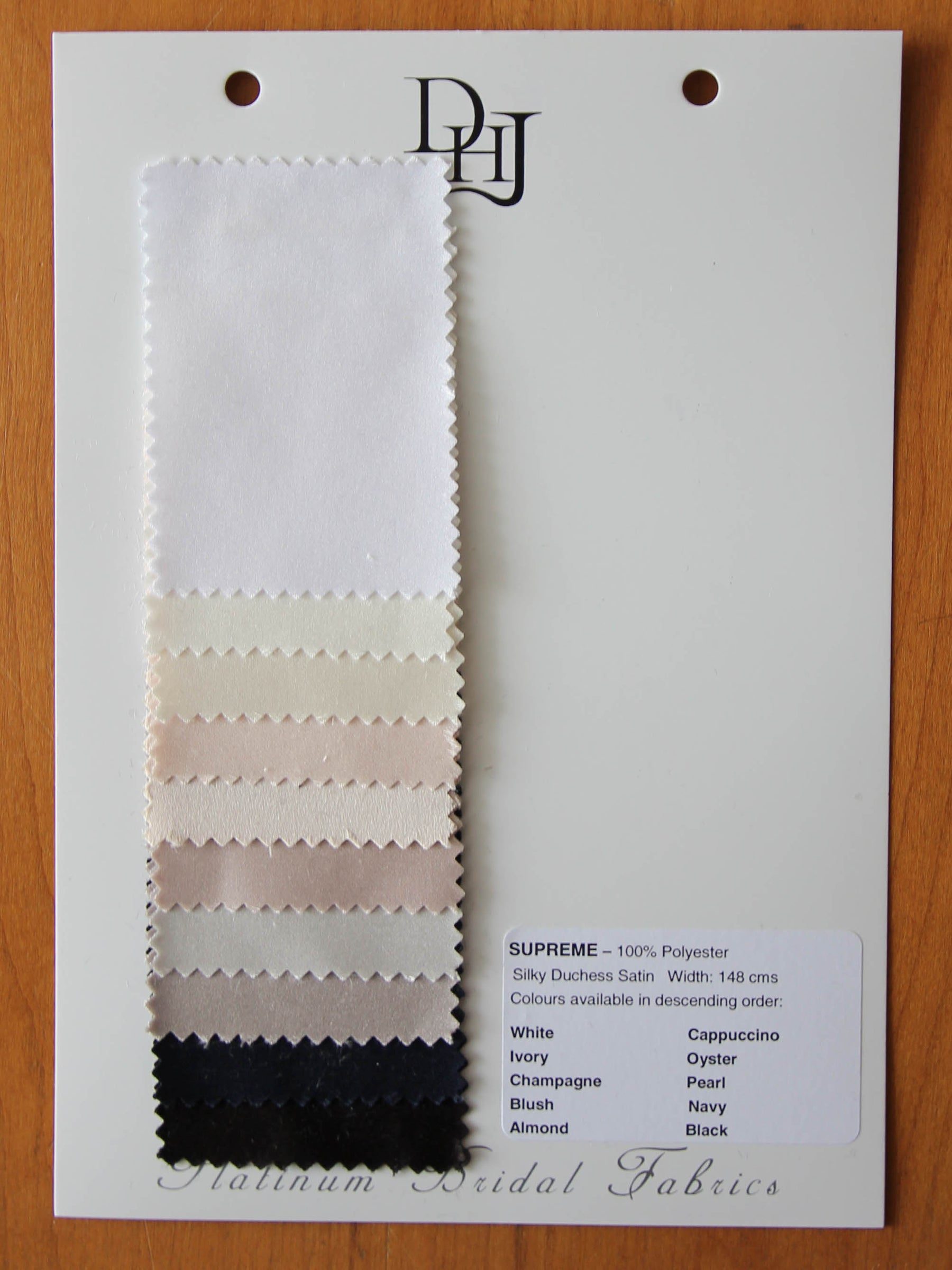 Musterkarte aus Polyestersatin – Supreme