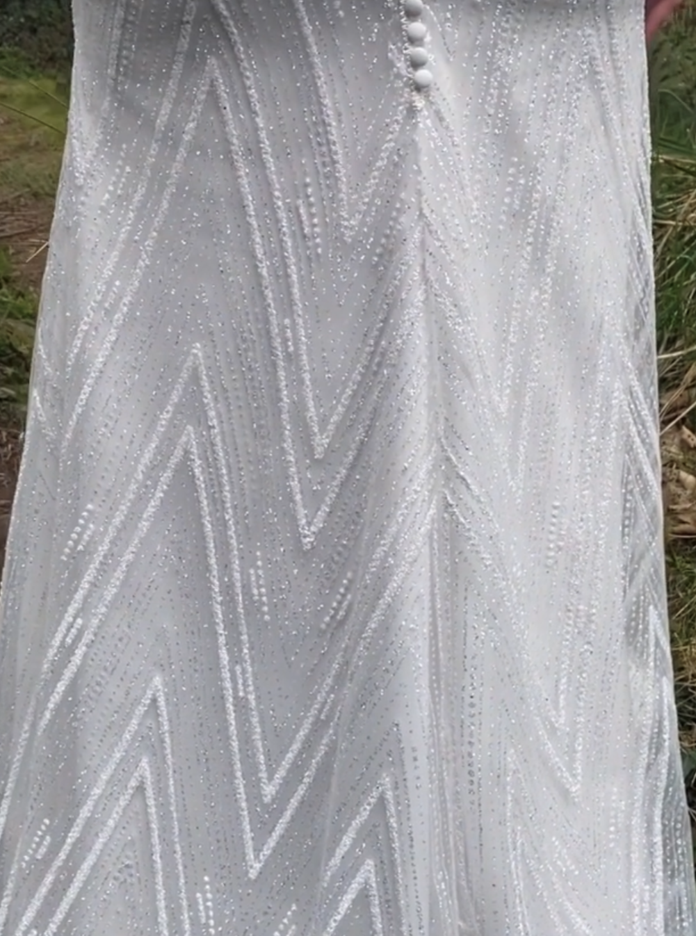 Elfenbeinfarbene Glitzerspitze – Marieke
