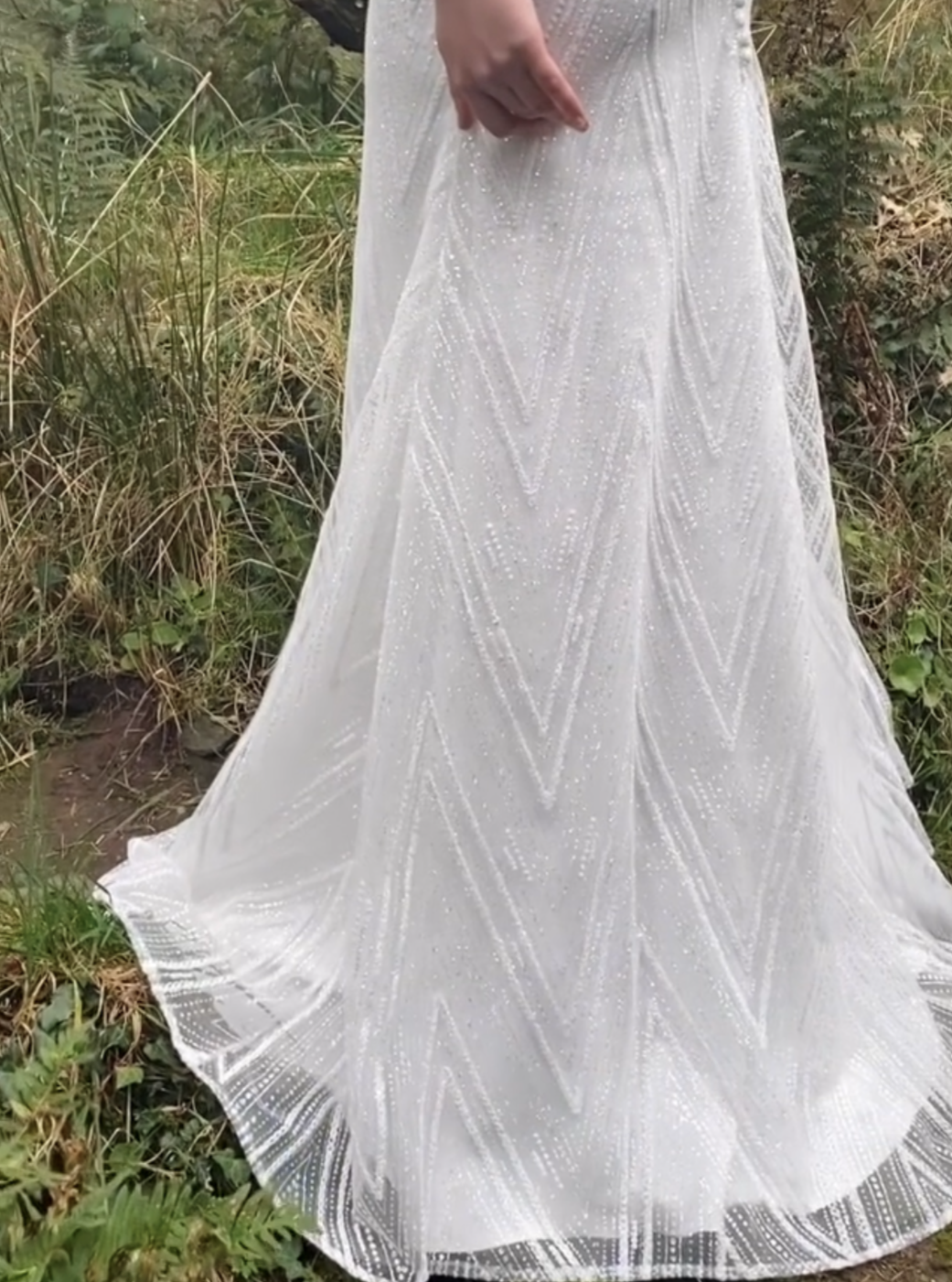 Elfenbeinfarbene Glitzerspitze – Marieke