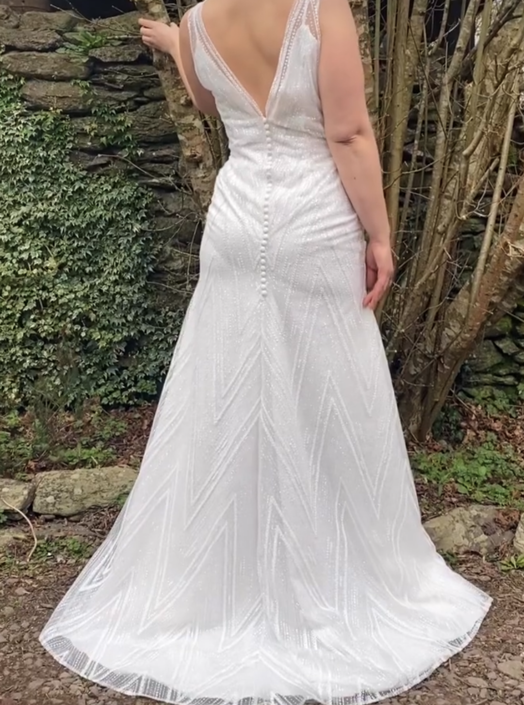 Elfenbeinfarbene Glitzerspitze – Marieke