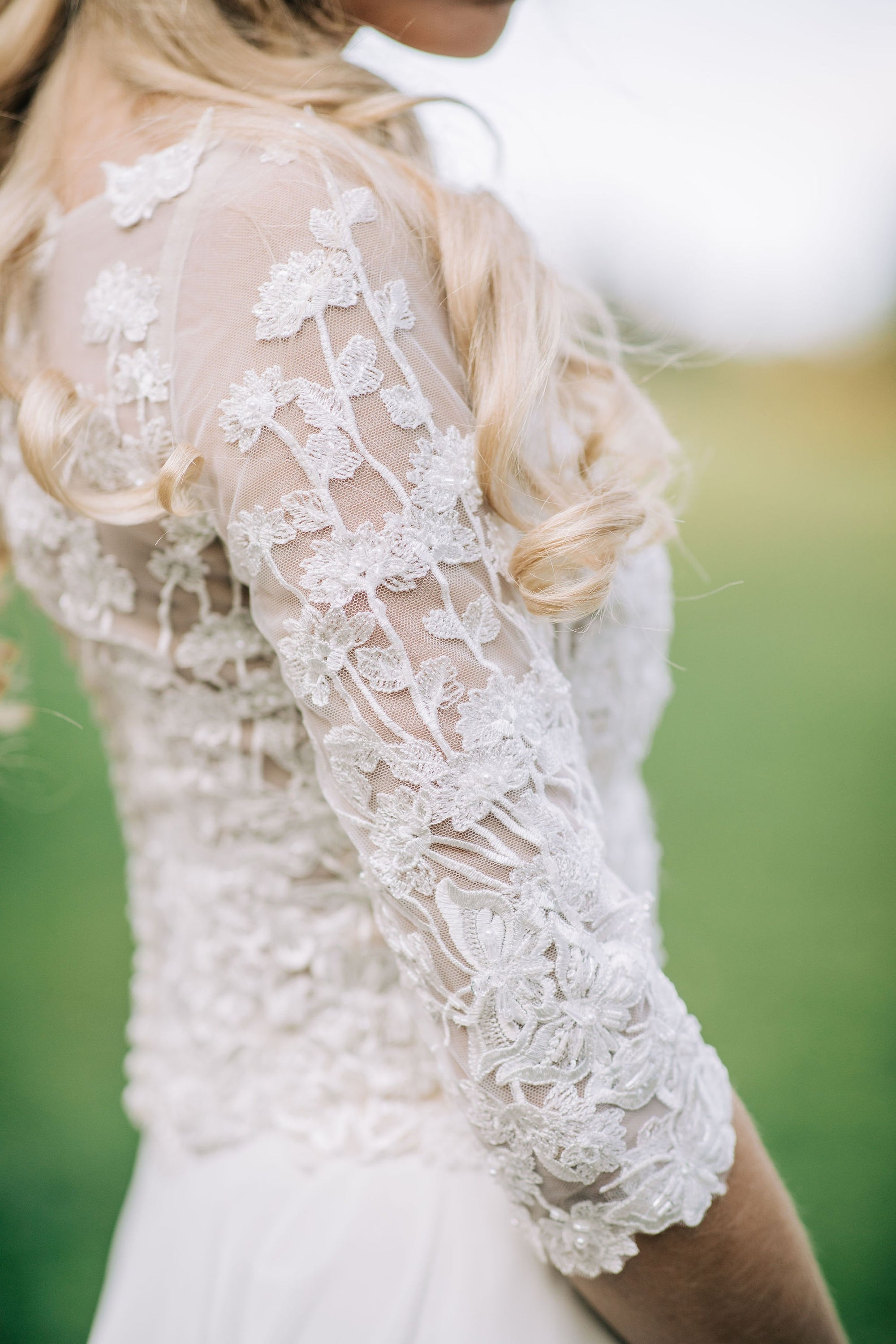 Ivory lace wedding dress with flower and butterfly lace Renee 2