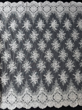 Elfenbeinfarbene Paillettenstickerei-Spitze - EB3034