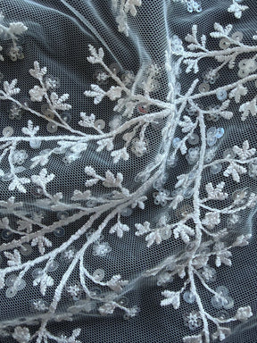 Elfenbeinfarbene Paillettenspitze - EB3065