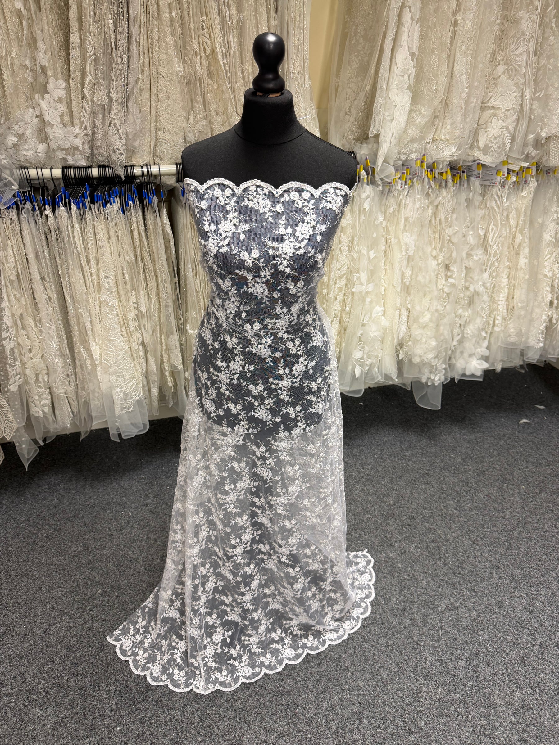 White Beaded Embroidery Lace - P503