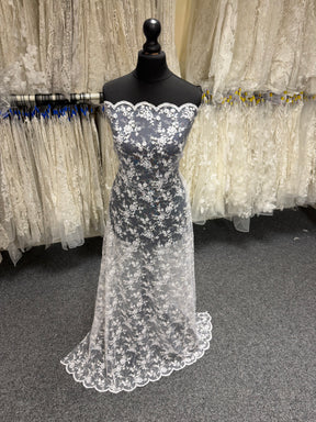 White Beaded Embroidery Lace - P503