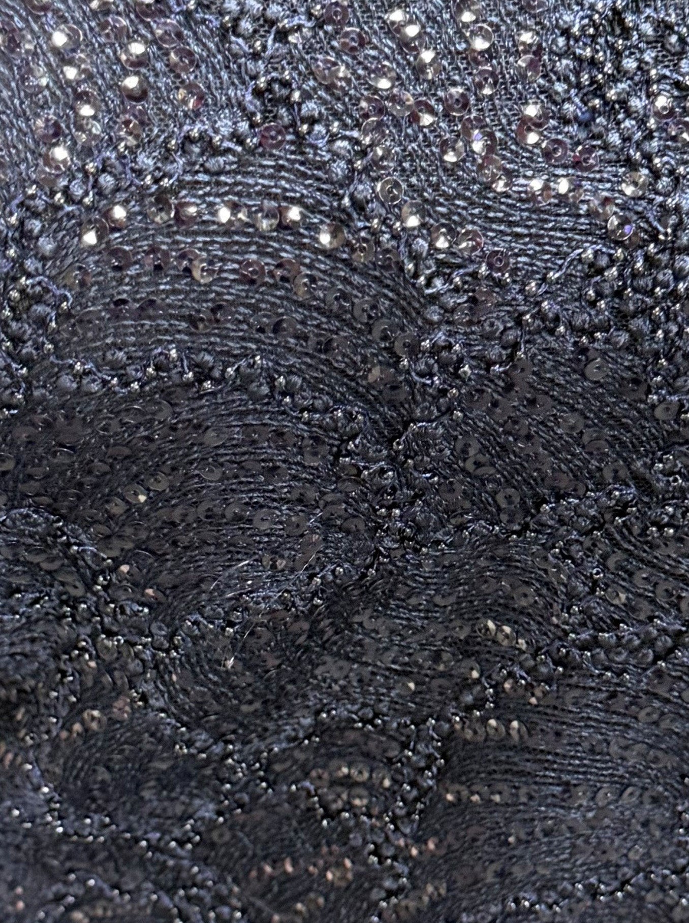 Marineblauer, 3D-bestickter Perlen-Tüll - EB1021