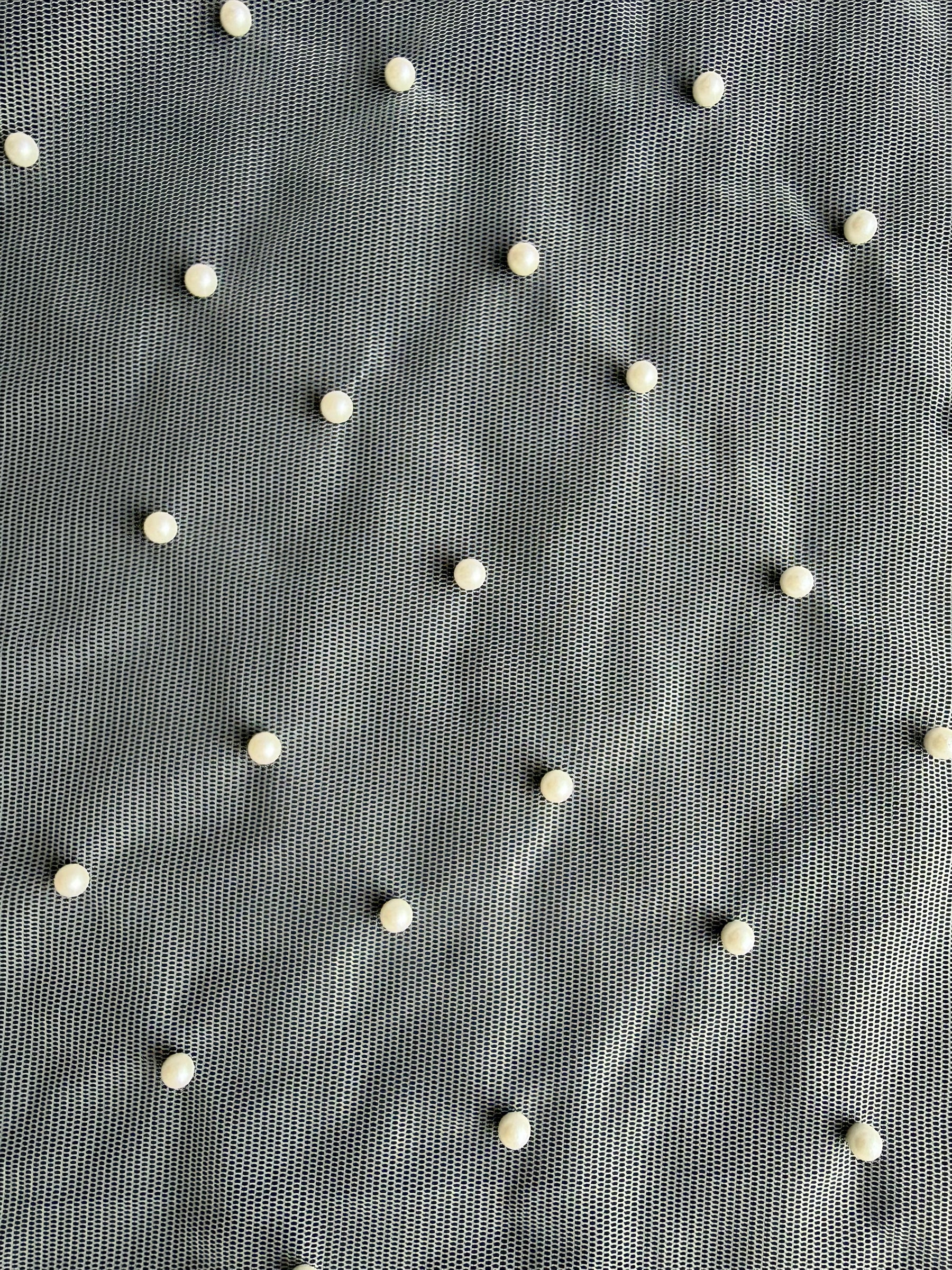 Elfenbein-Perlen-Tüll – X592