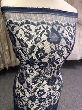 Marineblauer Seiden-Woll-Italian-Lace - P269