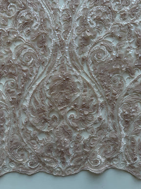 Dunkelrosa bestickter Paillettentüll – EB3008