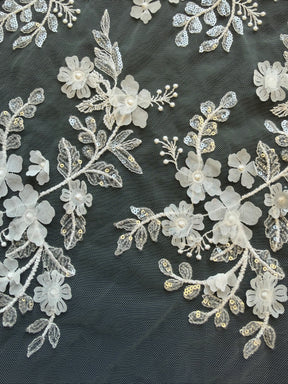 Elfenbeinfarbene 3D-Spitze - EB3054