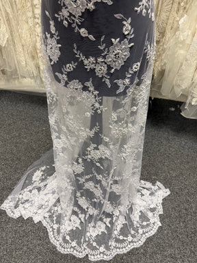 White Beaded Embroidery Lace - P483