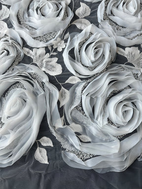 Elfenbeinfarbene 3D-gestickte Spitze – Asalla 