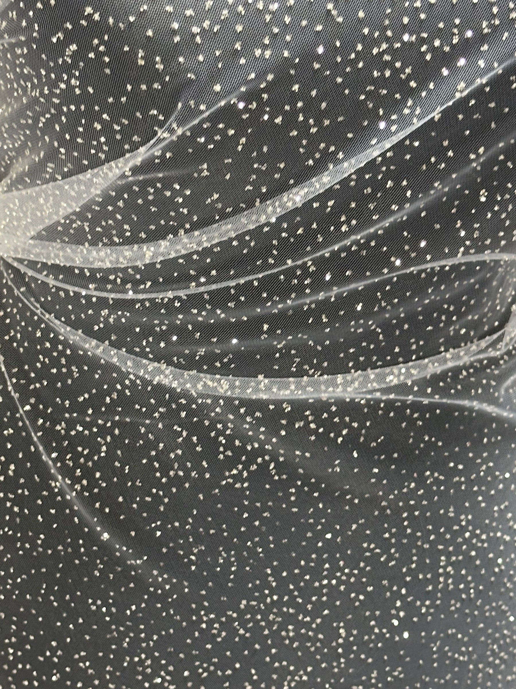 Weißer Glitzertüll - Blinder