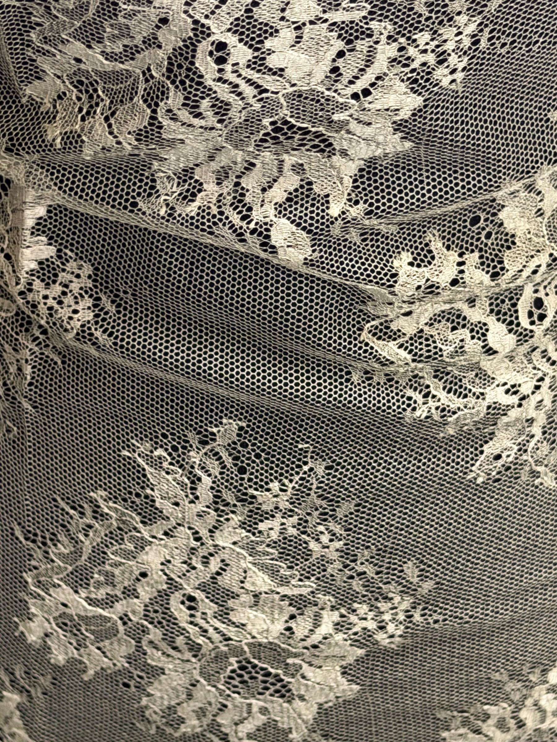 Taupe 100% Seide Italienische Spitze - P272