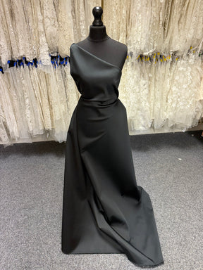 Schwarzer Seidenmisch-Soft-Mikado – P608