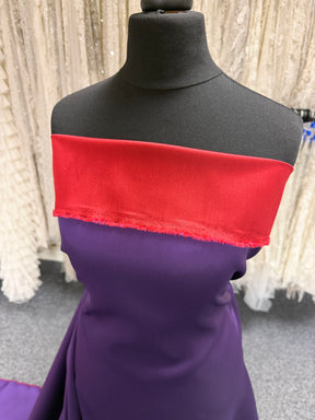 Rot- und Lila-doppelseitiger Seidenmischungs-Soft-Mikado - P608