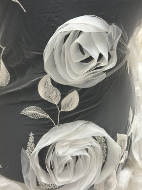 Elfenbeinfarbene 3D-gestickte Spitze – Asalla 