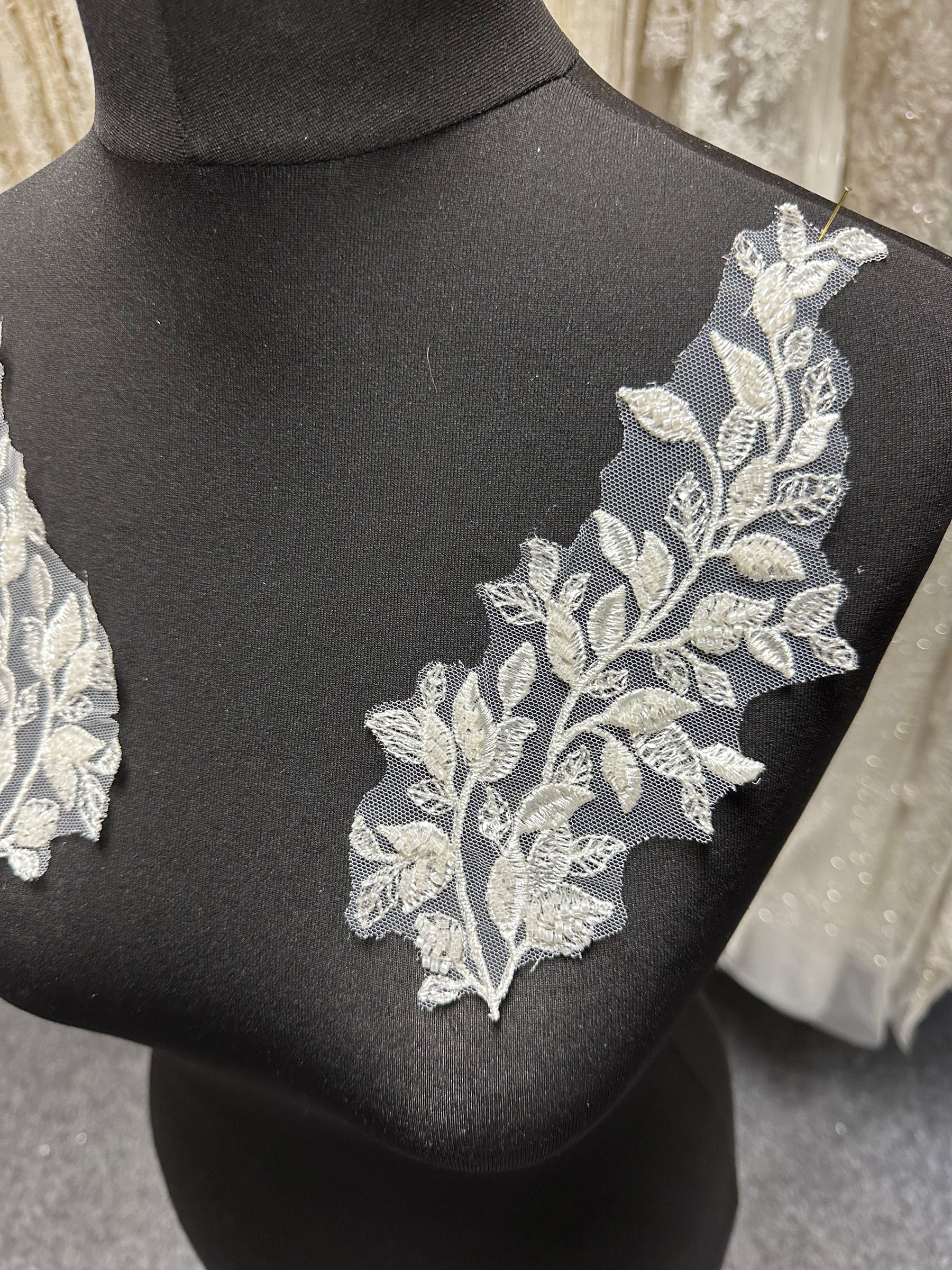 Ivory Embroidered Lace Appliques - T962