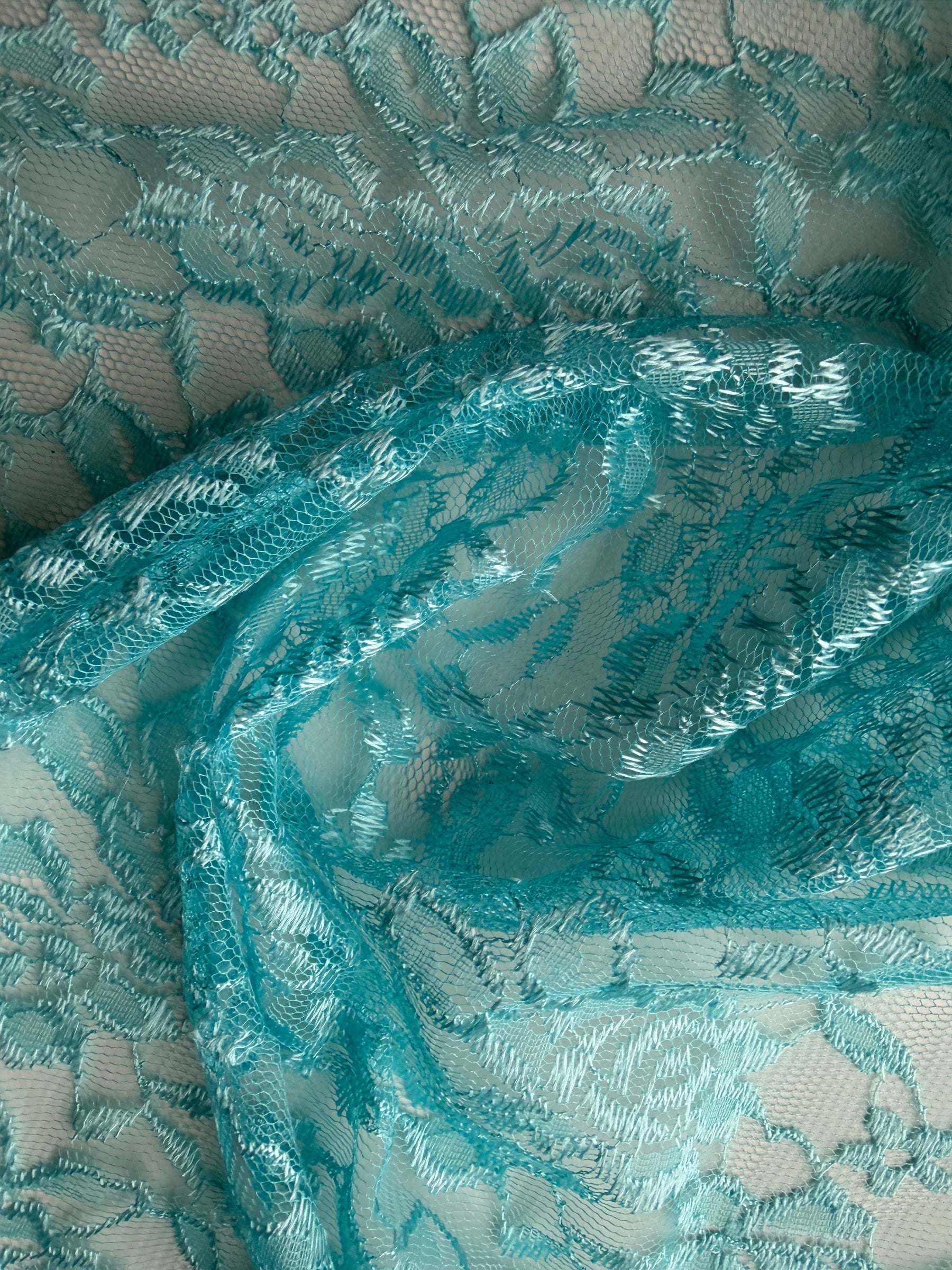 Aqua Raschel-Spitze – P618
