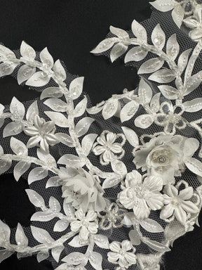 Elfenbeinfarbene Laserspitzenborte - T 1011 (CF)