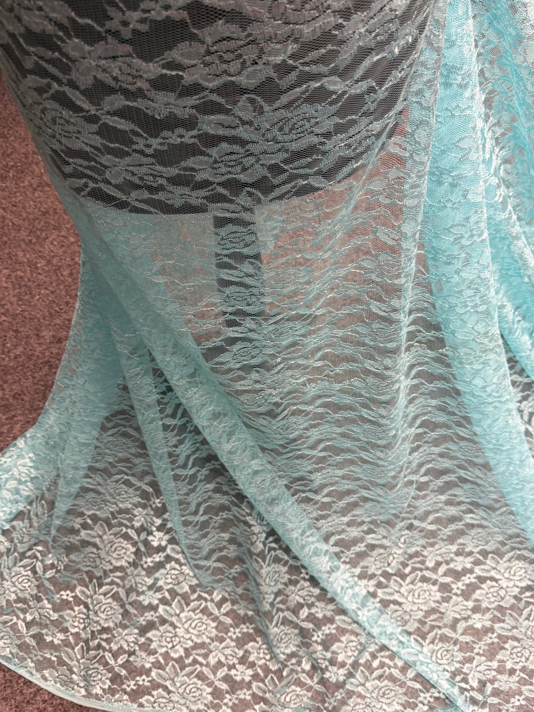 Aqua Raschel-Spitze – P618