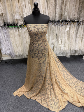 Beige Kordelspitze mit Stretch - P619