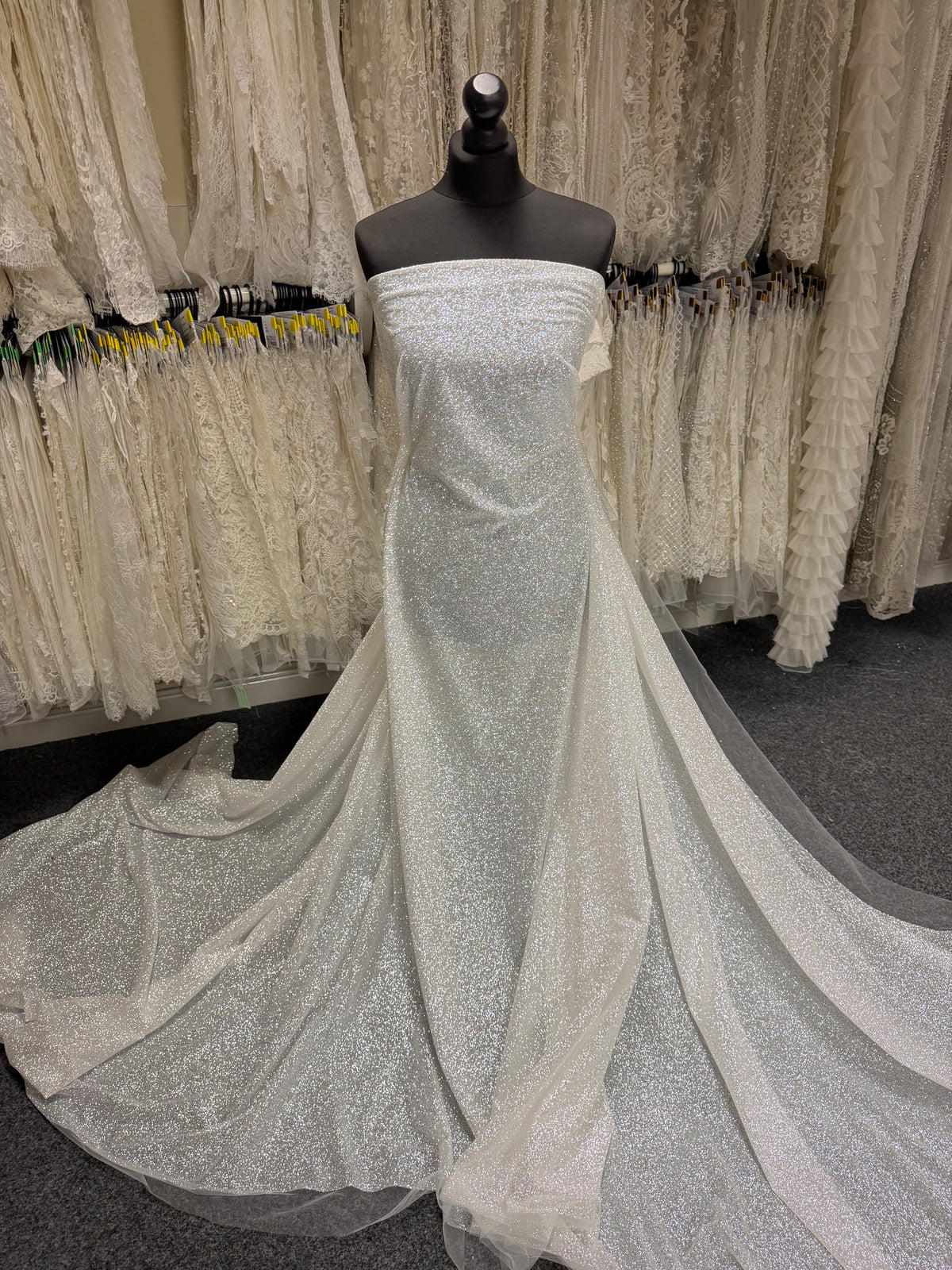 Elfenbein Glitzer Tüll - Tigletti