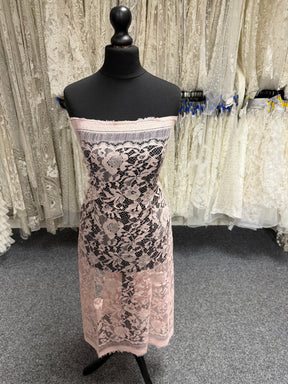 Antike Rose Seide Wolle Chantilly-Spitze - P269