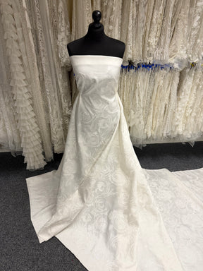 Ivory Embroidered Mikado - Vegalo