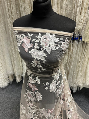 Rosa bestickte Spitze - EB5052