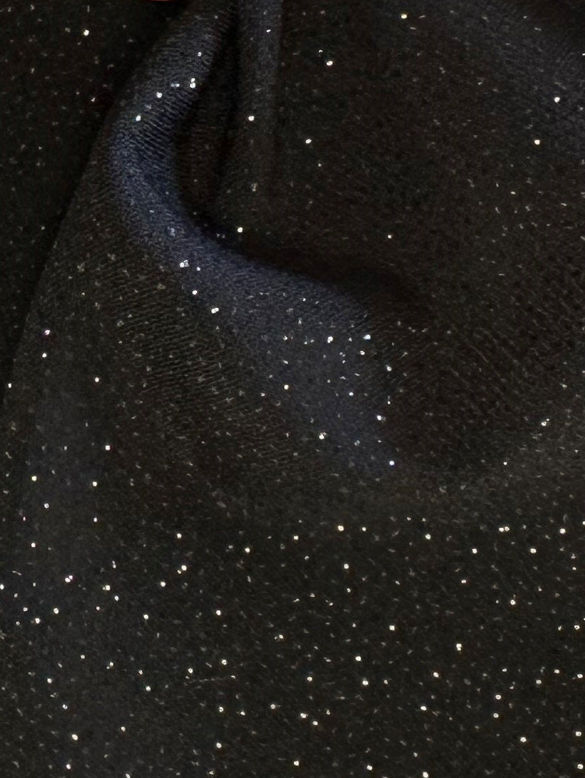 Schwarzer Glitzer-Jerseystoff – Dazzle