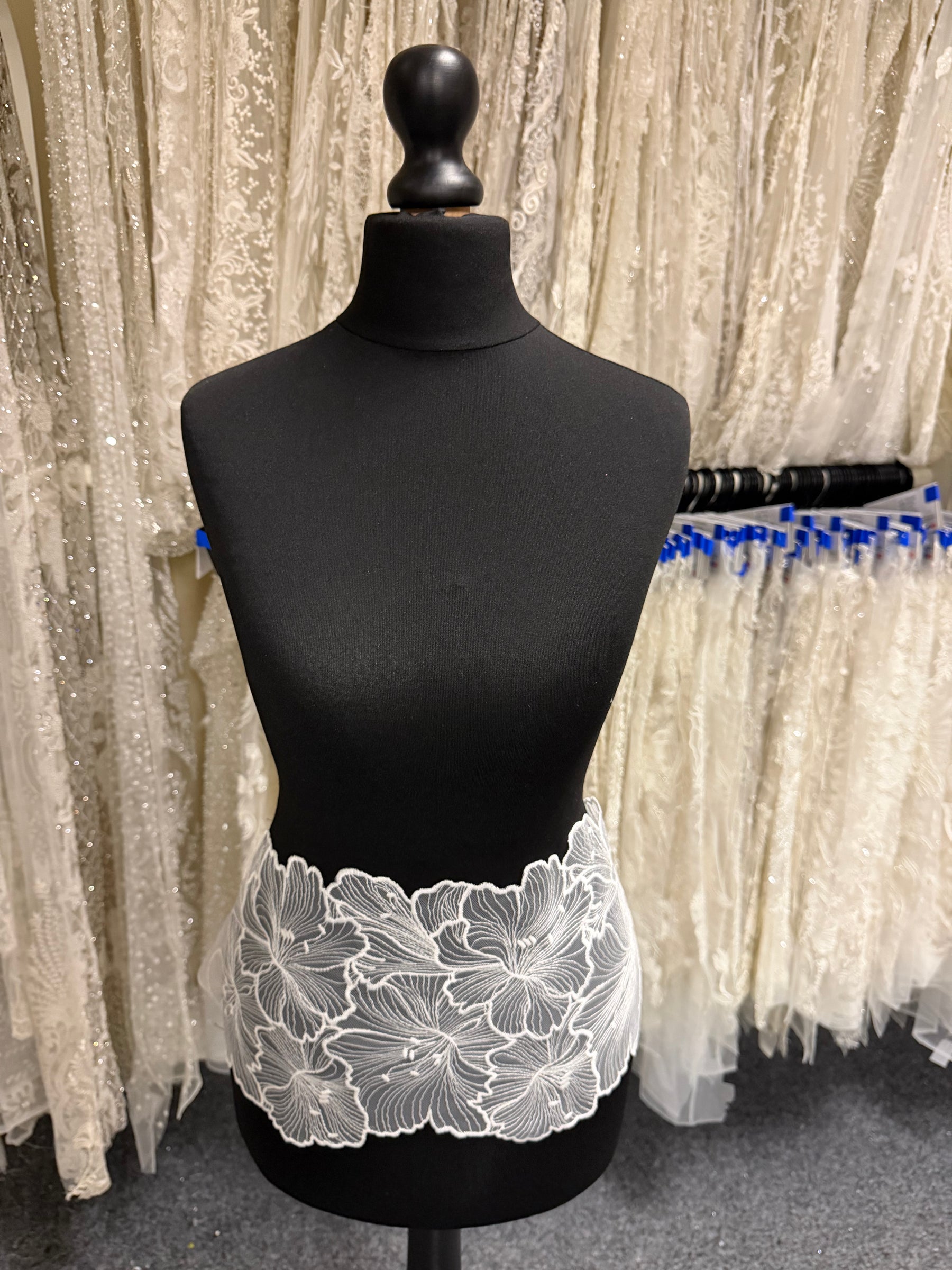 Elfenbeinfarbene französische bestickte Borte – Monique