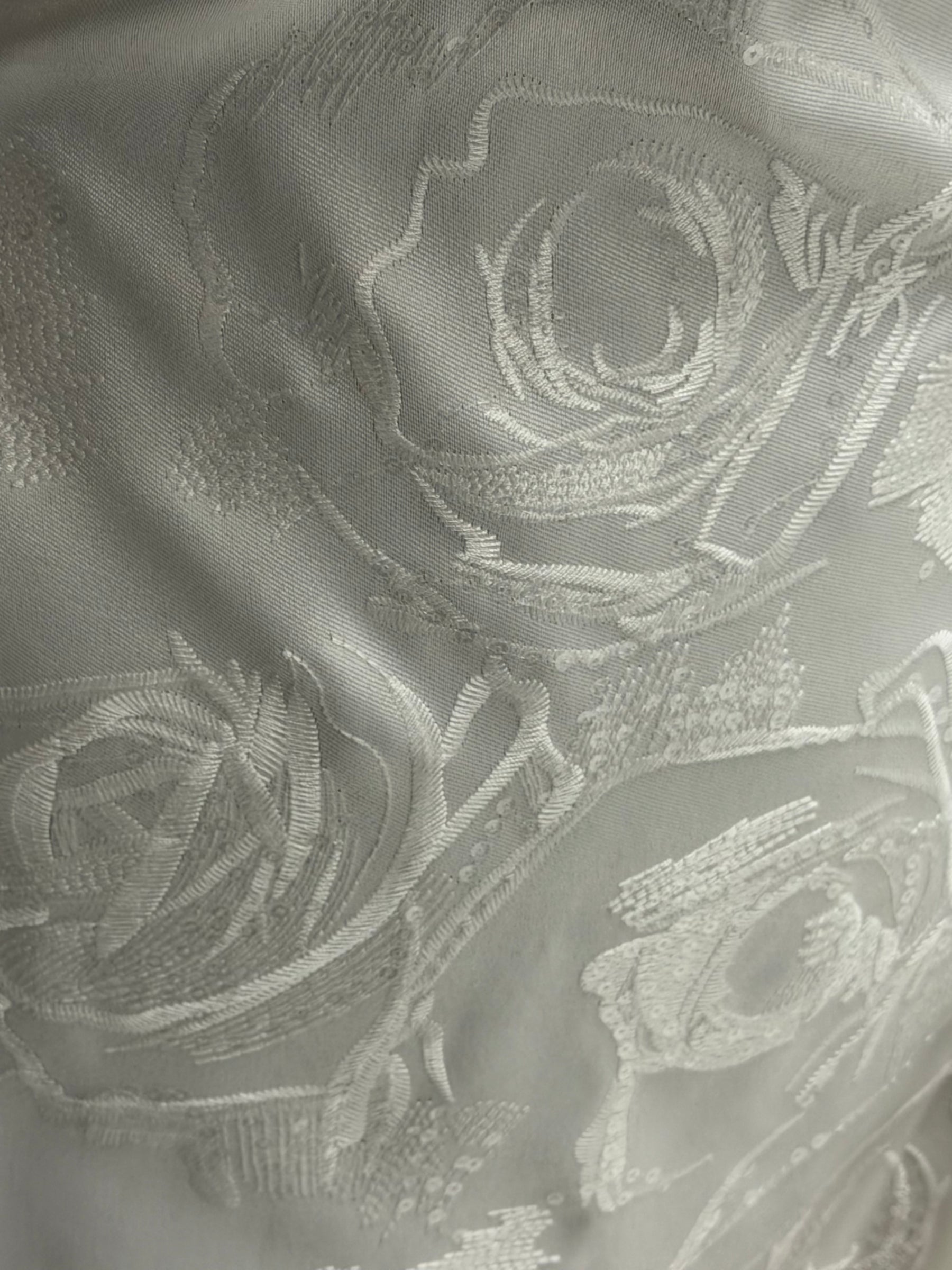 Ivory Embroidered Mikado - Vegalo