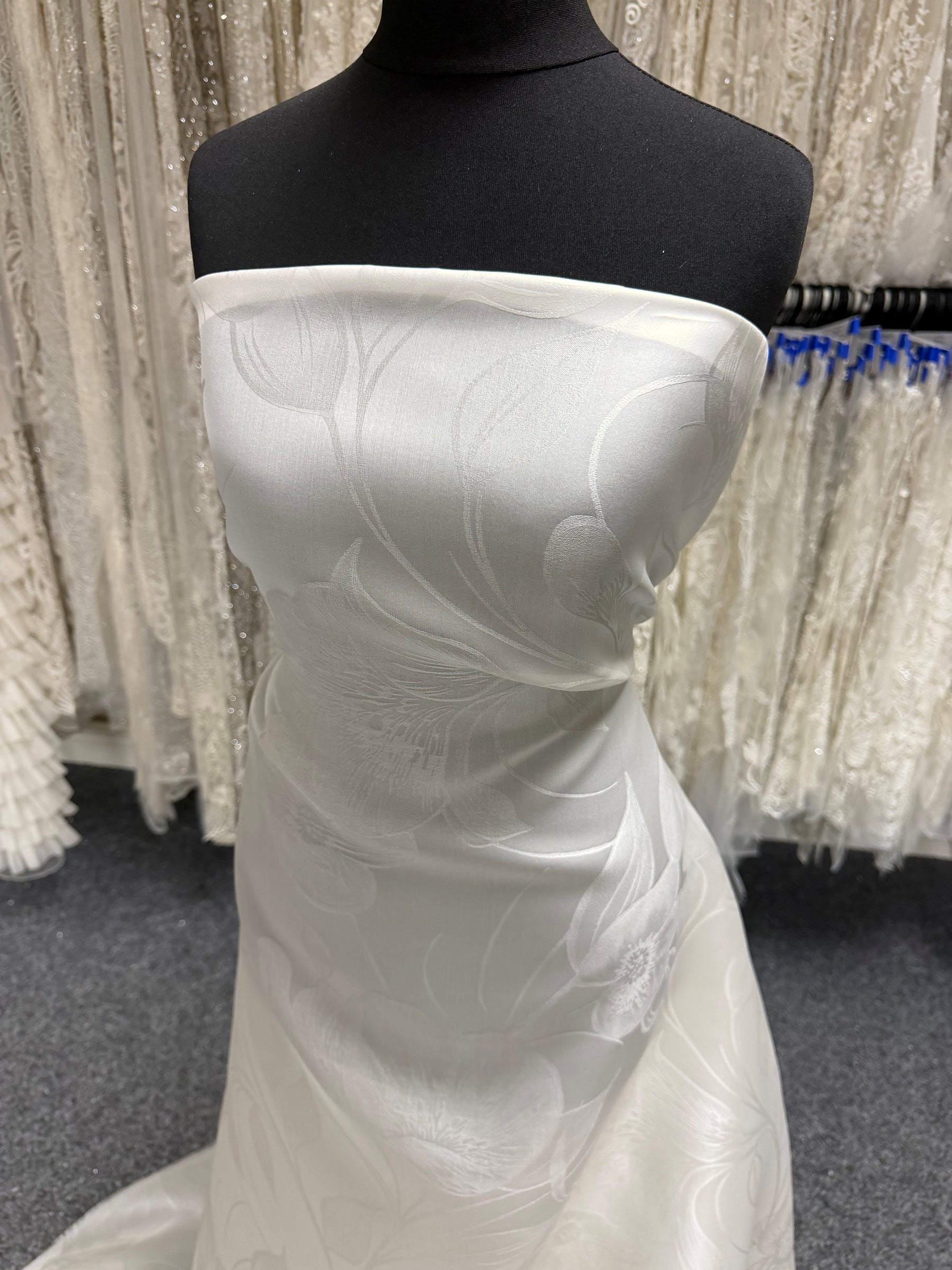 Elfenbein Großflächig 100% Seidenjacquard-Brokat - Candido