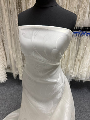 Elfenbein Großflächig 100% Seidenjacquard-Brokat - Candido