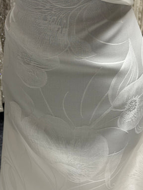 Elfenbein Großflächig 100% Seidenjacquard-Brokat - Candido